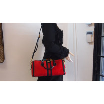 Gucci Ophidia Bauletto Pelle Scamosciata Rossa