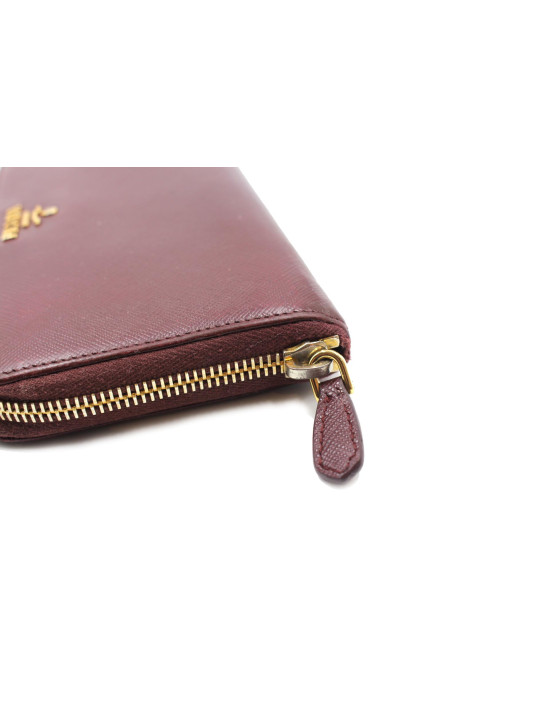 Prada Portafoglio Saffiano Bordeaux