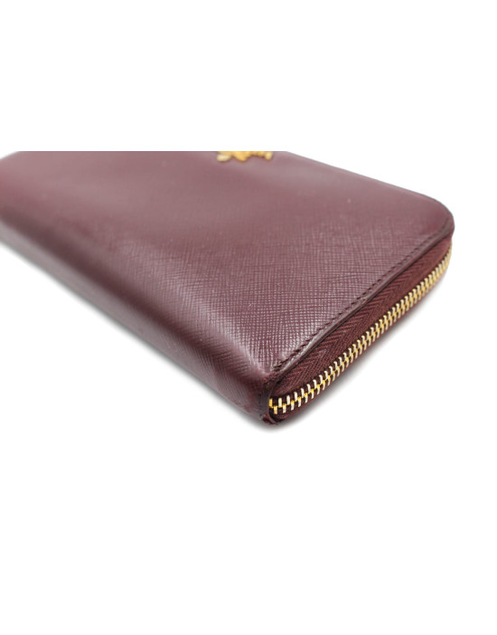Prada Portafoglio Saffiano Bordeaux