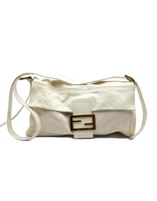 Fendi Maxi Baguette Vernis Bianca