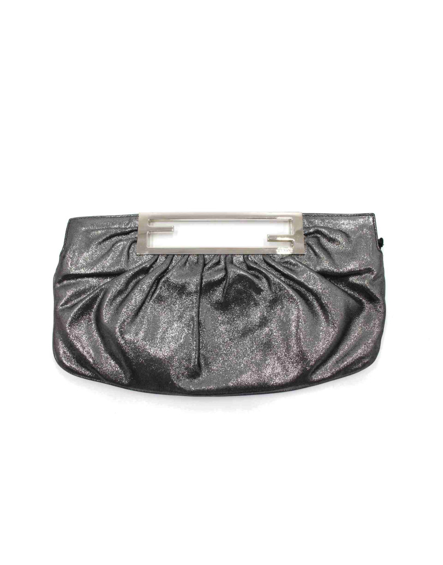 Fendi Pochette Tela Argentata