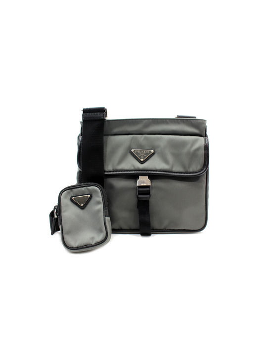 Prada Tracolla Tela Grigia