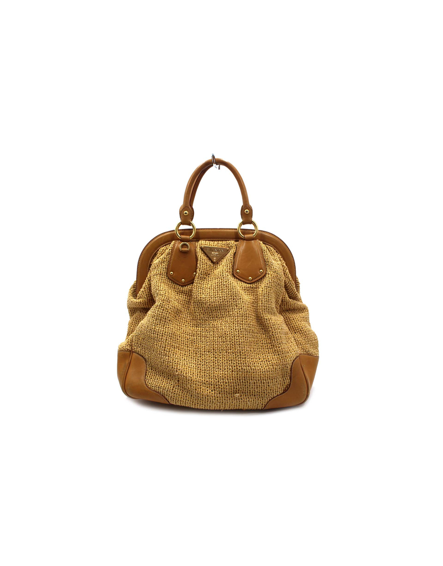 Prada Shopping Rafia Beige