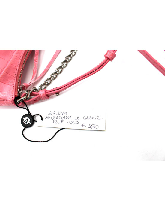 Balenciaga Le Cagole Pelle Stampa Cocco Rosa