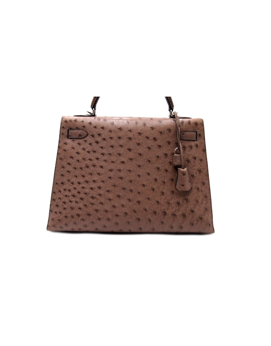 Hermes Kelly Struzzo Etoupe