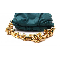 Bottega Veneta Chain Pouch Pelle Petrolio
