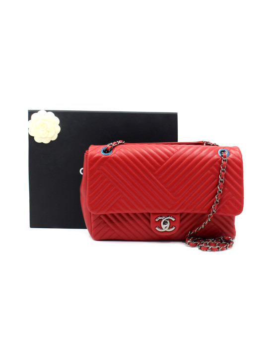 Chanel Chevron Pelle Rossa