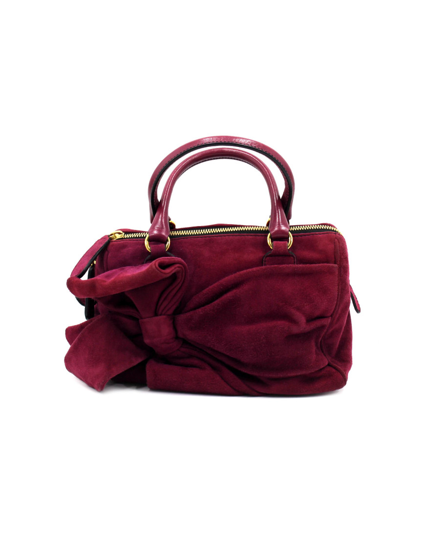 Valentino Bauletto Suede Bordeaux