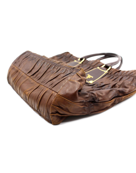 Prada Shopping Pelle Marrone
