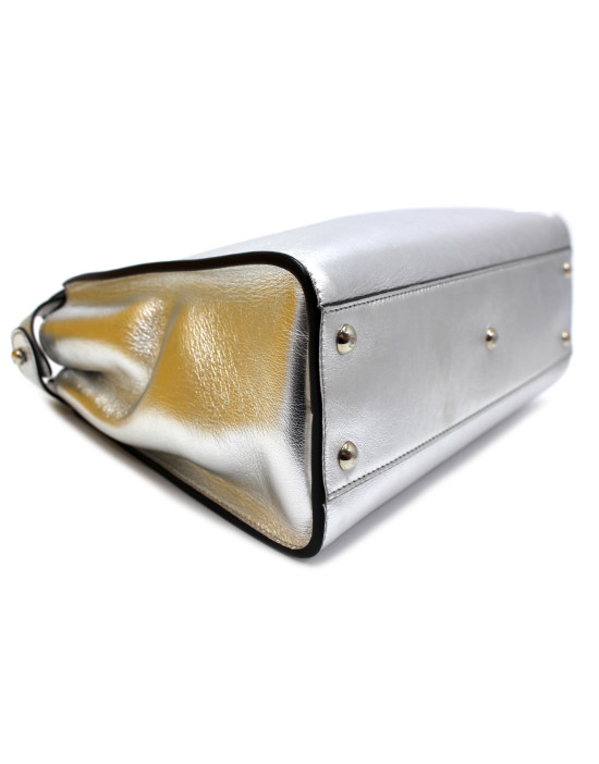 Fendi Peekaboo Pelle Argento