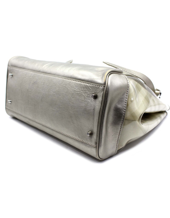 Burberry Shopping PVC Argento