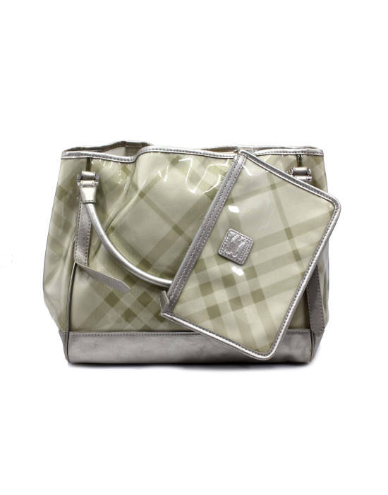 Burberry Shopping PVC Argento