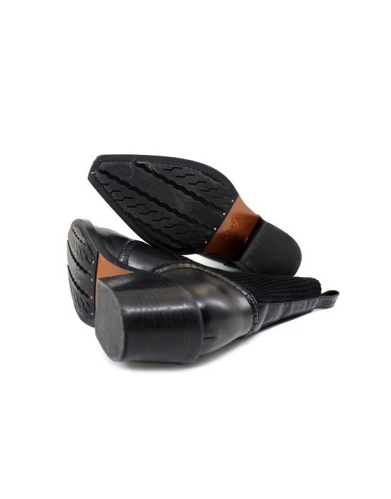 Chloe Stivaletto Texano Pelle Nera