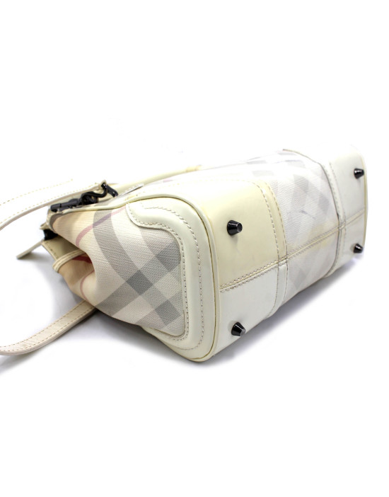 Burberry Shopping Pelle Bianca