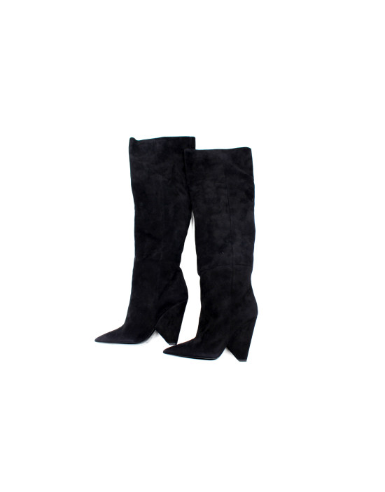 Saint Laurent Stivali Scamosciato Nero