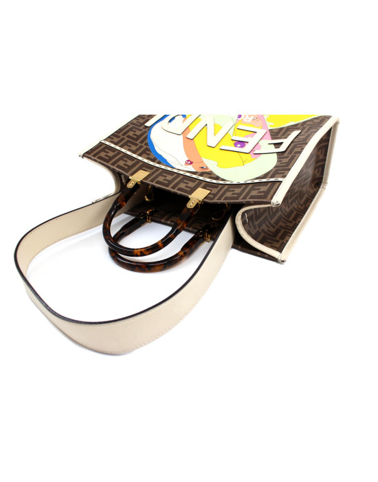 Fendi Sunshine Tote Bag Tela Marrone