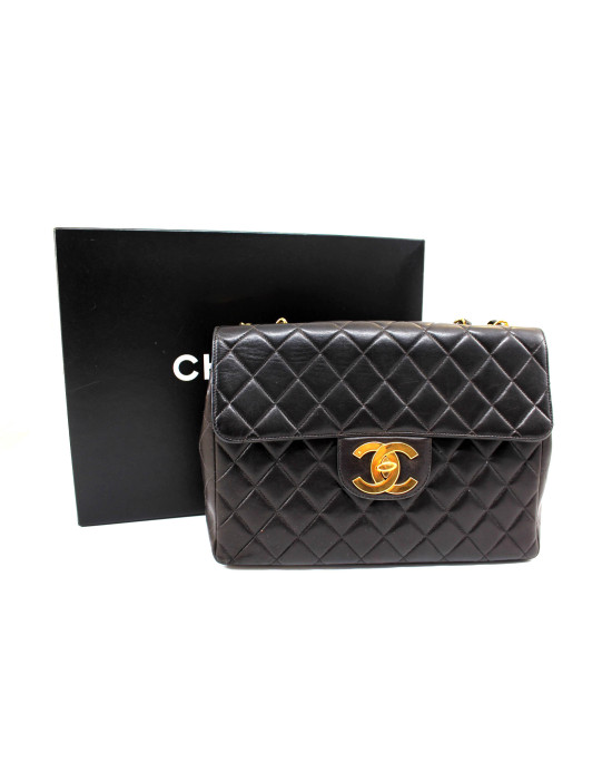 Chanel Maxi Logo Vintage Pelle Nera