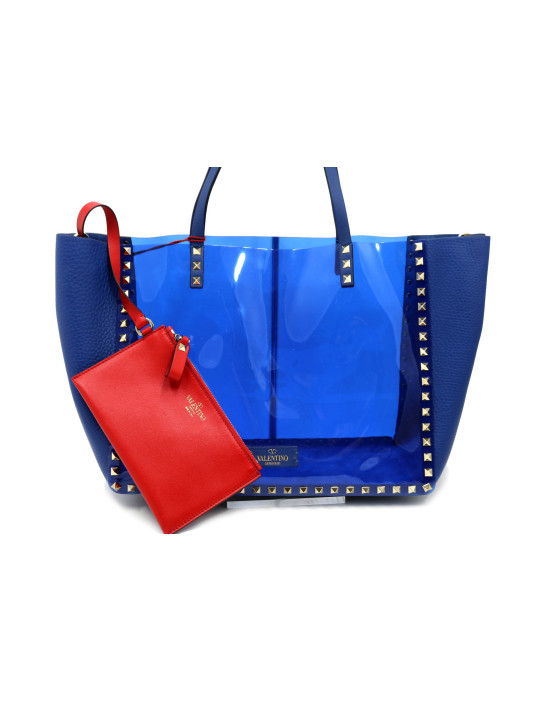 Valentino Shopping PVC e Pelle Blu