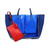 Valentino Shopping PVC e Pelle Blu
