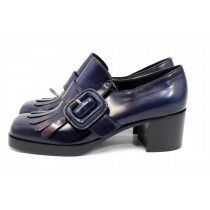 Miu Miu Mocassini Pelle Blu