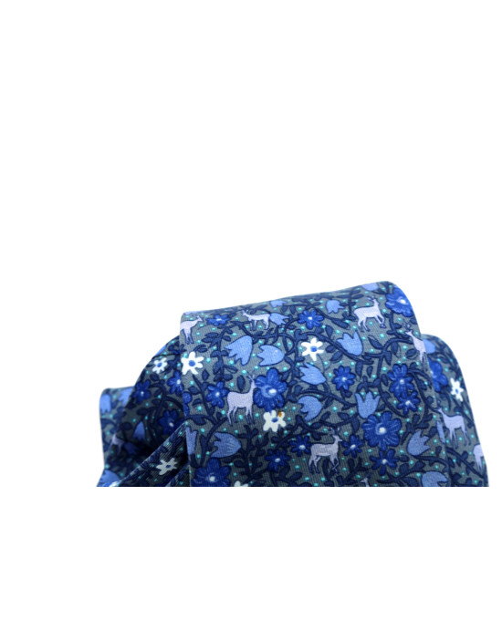 Hermes Cravatta Seta Azzurra