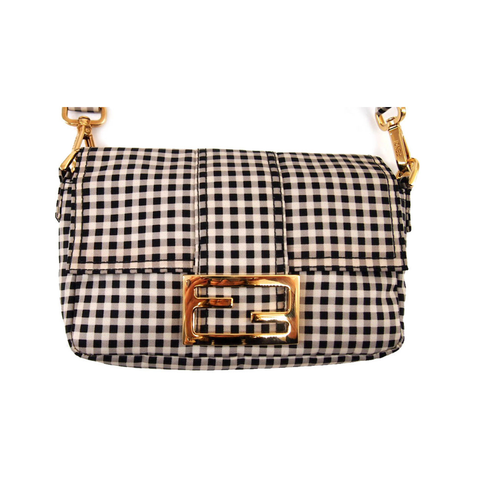 Fendi Marsupio Tela Bianco Nero
