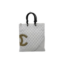 Chanel Sac Plat Cambon Pelle Bianca