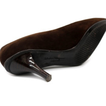 Ferragamo Decollete Scamosciato Marrone