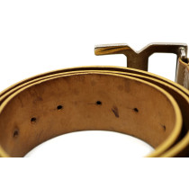 Dolce & Gabbana Cintura Pelle Beige Oro