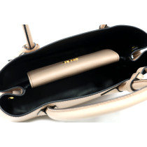 Prada Double Media Pelle Saffiano Cipria