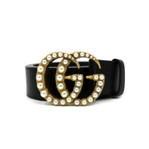 Gucci Cintura GG Buckis Pelle Nera