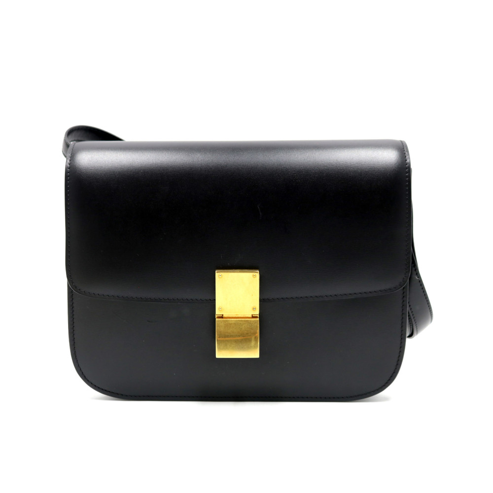 Celine Classic Box Media Pelle Nero