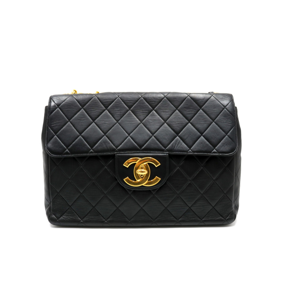 Chanel Jumbo Big Logo Pelle Nera