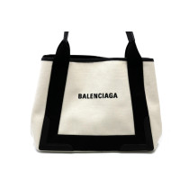 Balenciaga Cabas Navy Tela Beige Chiaro