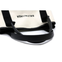 Balenciaga Cabas Navy Tela Beige Chiaro