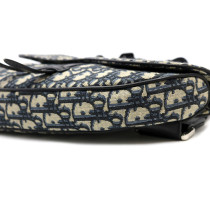 Dior Saddle Jacquard Tela Blu Oblique