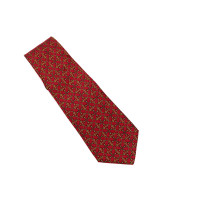 Hermes Cravatta Seta Bordeaux e Giallo