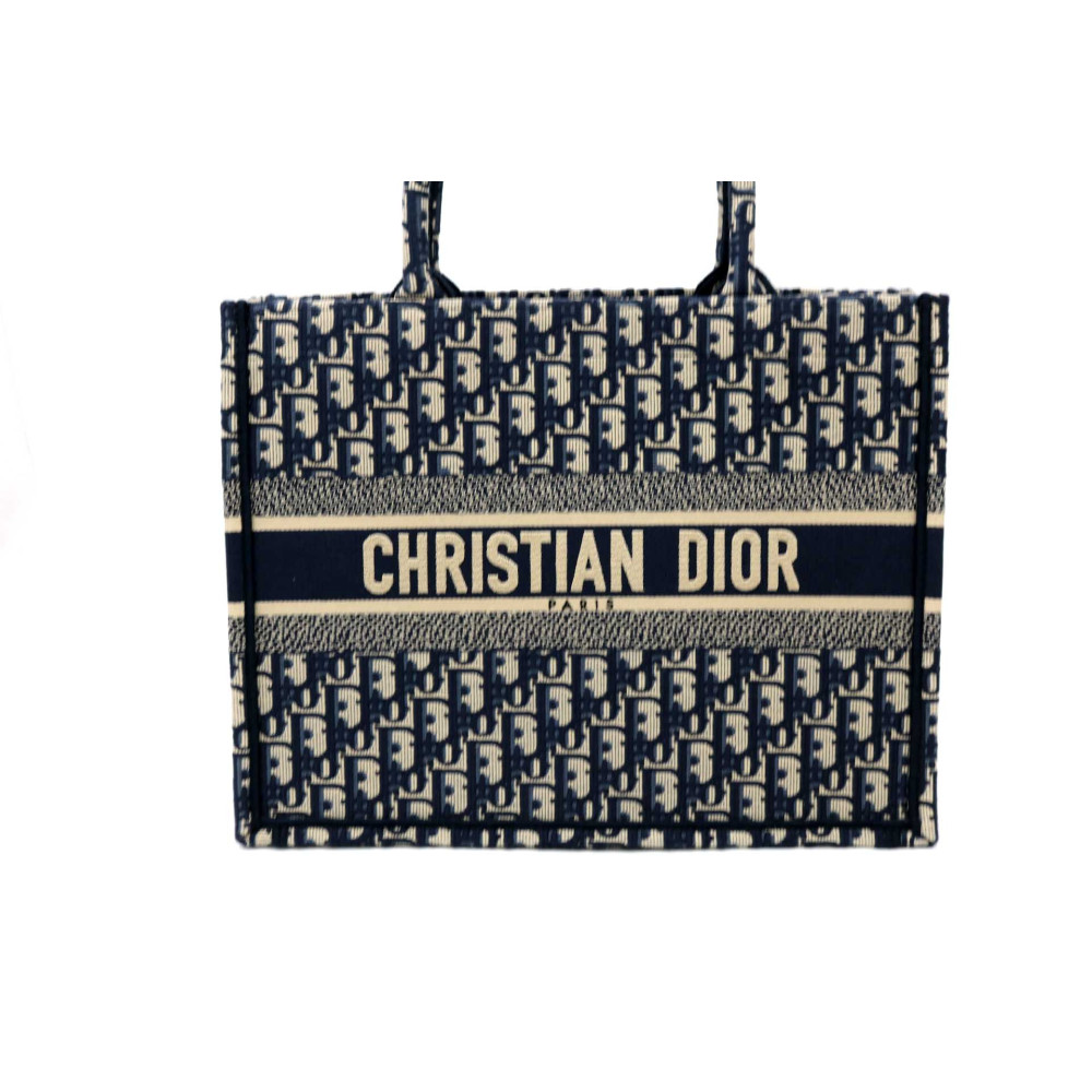 Dior Book Tote Tela Oblique Blu