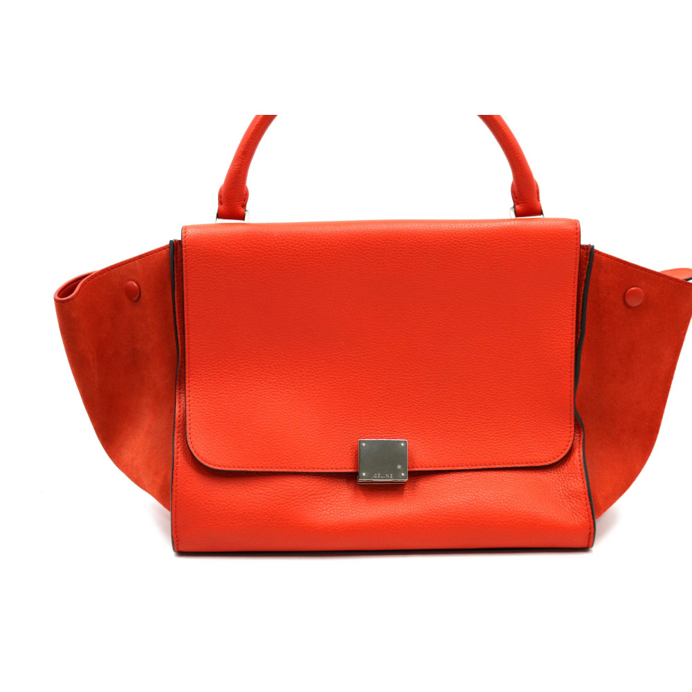 Celine Trapeze Pelle Arancione