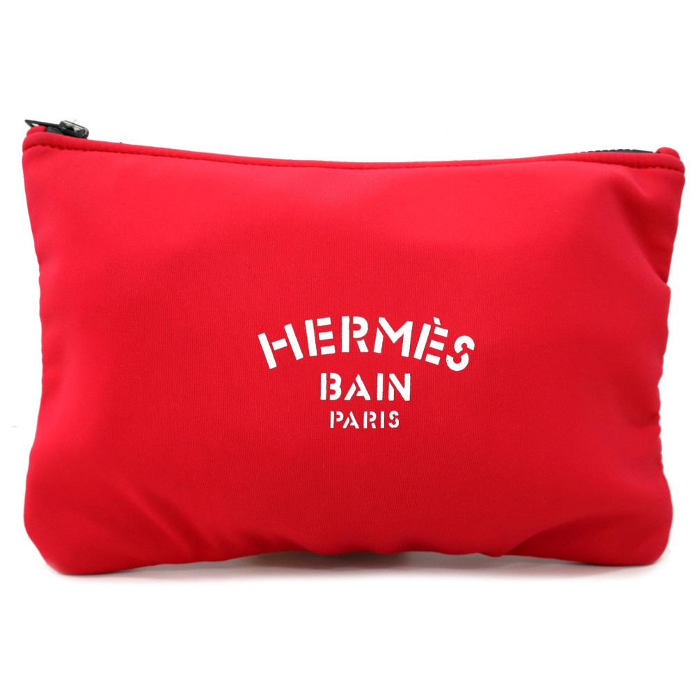 Hermes Cosmetic Pouch Cotone Rosso