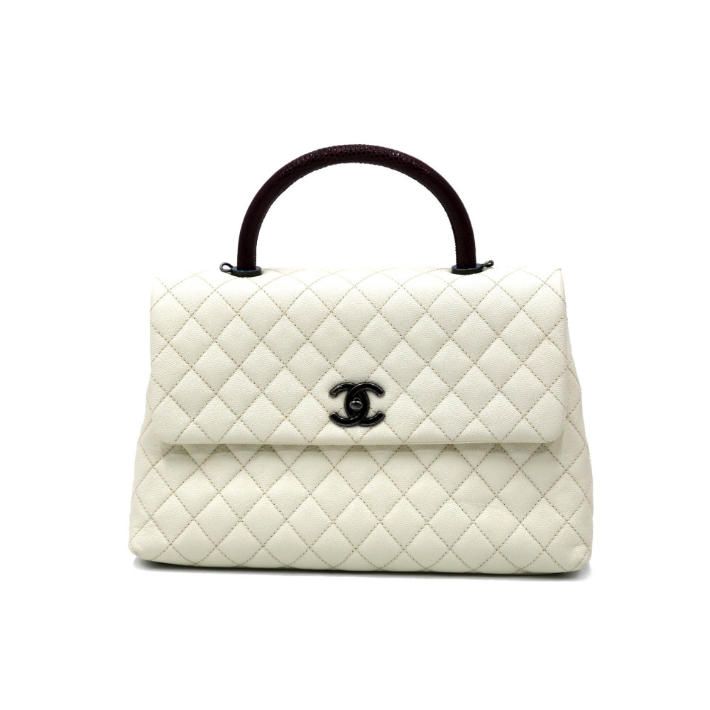 Chanel Coco Handle Pelle Bianca