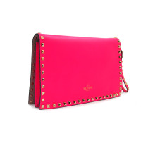 Valentino Clutch Rockstud Pelle Fucsia