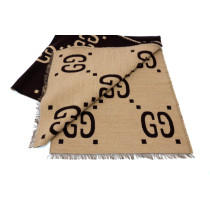 Gucci Sciarpa Lana Marrone e Beige