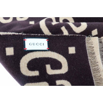 Gucci Sciarpa Lana Marrone e Beige