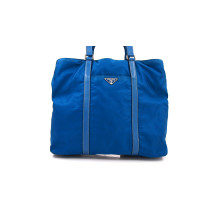 Prada Shopping Tela Vela Azzurra