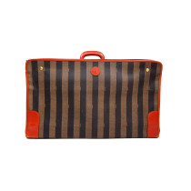 Fendi Valigia Tela Pequin Marrone e Verde