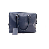 Prada Borsa Lavoro Pelle Saffiano Blu