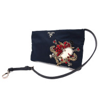 Prada Pochette Tela Vela Blu