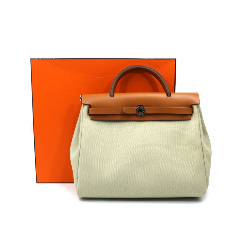 Hermes Herbag Tela Beige