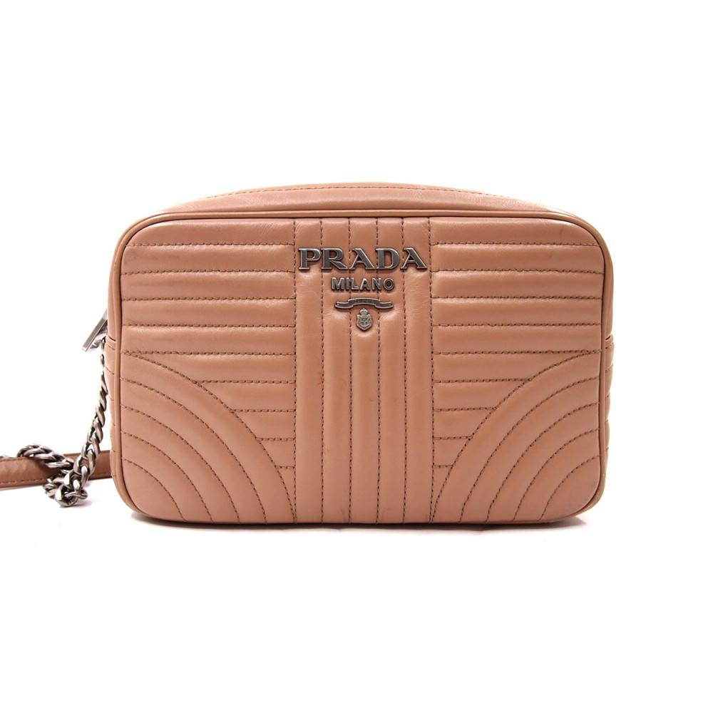 Prada Diagramme Tracolla Pelle Beige